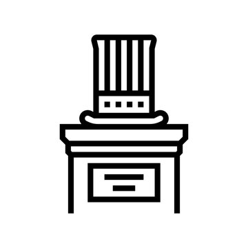 uncle sams hat podium line icon vector illustration