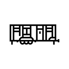 wheels mobile home line icon vector illustration