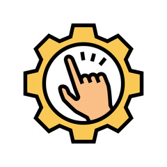 gesture control augmented reality color icon vector illustration