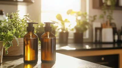 Bright Minimalist Garden Counter with Sprays