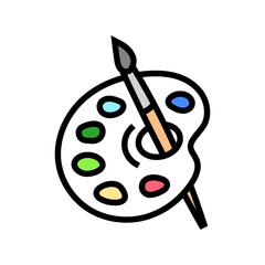 paintbrush palette slow living color icon vector illustration