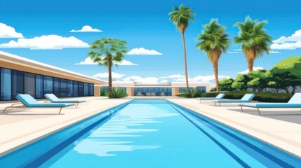 Luxurious poolside villa with stunning views