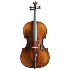 Obraz premium A cello with a rich mahogany texture isolated on white background.PNG