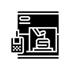 3d printing machine industry glyph icon vector illustration