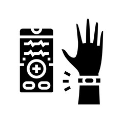 biometric health sensor healthcare innovation glyph icon vector illustration