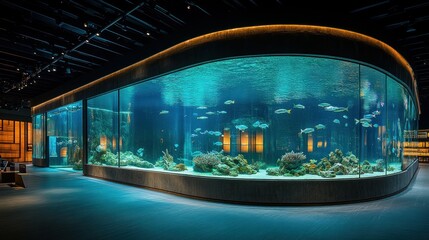 Massive aquarium exhibit with diverse marine life