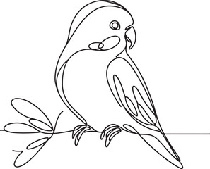 Lovebird Line Drawing Vector Art
