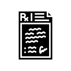 prescription pad with custom medicine glyph icon vector illustration