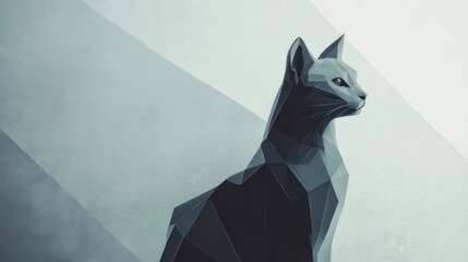 Abstract polygonal cat illustration