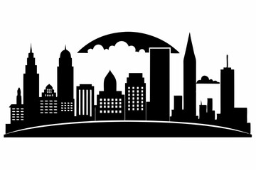 Fototapeta premium boston city skyline line art silhouette vector illustration