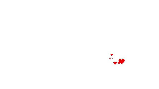 Hearts. Animation of movement, hearts flying from bottom to top. Social media animation of positive love reactions for video.