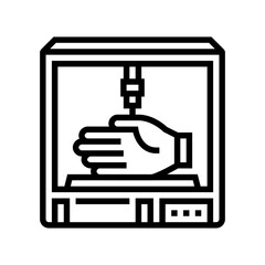 3d printed prosthetics healthcare innovation line icon vector illustration