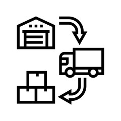 advanced supply chain industry line icon vector illustration