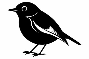 robin bird line art silhouette vector illustration