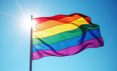 Obraz premium pride rainbow flag waving in the wind
