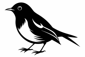 robin bird line art silhouette vector illustration