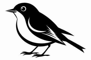 robin bird line art silhouette vector illustration