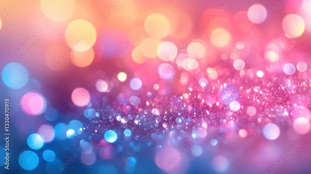 Poster colorful bokeh background with glittering lights creating a vibrant and dreamy atmosphere during a f