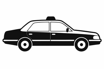 Obraz premium taxi line art silhouette vector illustration