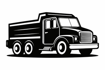 truck line art silhouette vector illustration