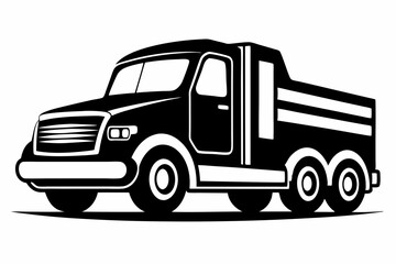 truck line art silhouette vector illustration