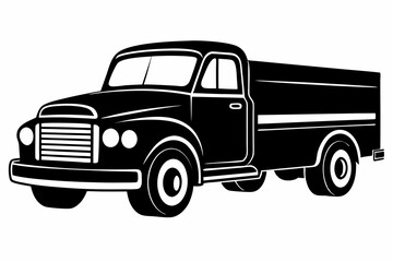truck line art silhouette vector illustration
