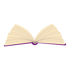 The book is open to a page with a purple border