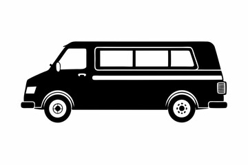 van line art silhouette vector illustration