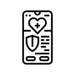 health insurance app healthcare innovation line icon vector illustration