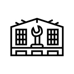 industrial workshop industry line icon vector illustration