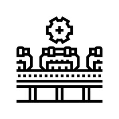 mass production line industry line icon vector illustration