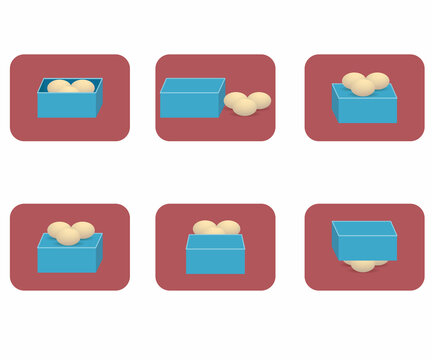 The situations of egg and box in using place prepositions expressions
