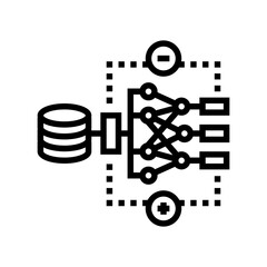 reinforcement learning machine line icon vector illustration