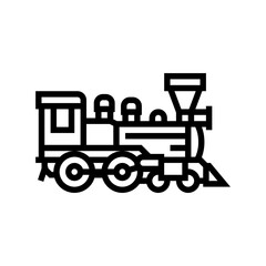 steam locomotive industry line icon vector illustration