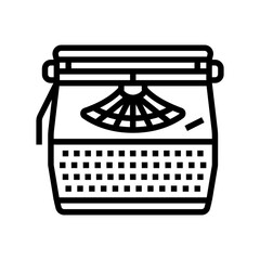 typewriter industry line icon vector illustration