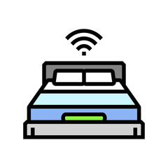 bed smart home color icon vector illustration