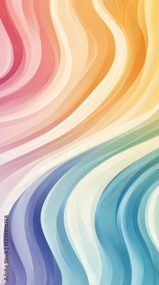 Poster Abstract background featuring smooth colorful wavy lines creating a mesmerizing pattern, perfect for modern and creative projects