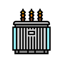 electrical transformer industry color icon vector illustration