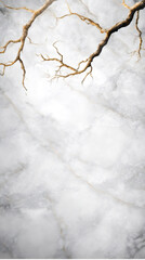 Golden branches suspended over pristine marble surface, exuding refined luxury