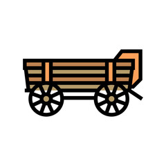 Fototapeta premium horse drawn cart industry color icon vector illustration