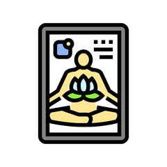 meditation app smart home color icon vector illustration