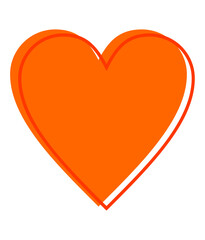 orange heart icon illustration