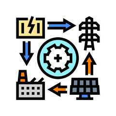 smart grid industry color icon vector illustration