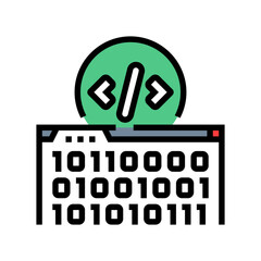 software programming code color icon vector illustration