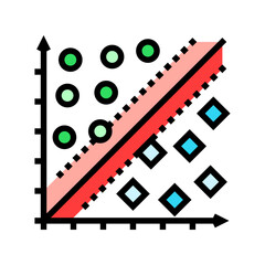support vector machine svm color icon vector illustration