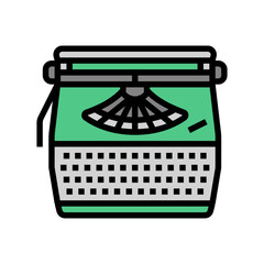 typewriter industry color icon vector illustration