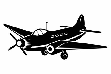 airplane line art silhouette vector illustration
