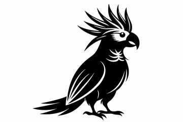 Fototapeta premium cockatoo line art silhouette vector illustration