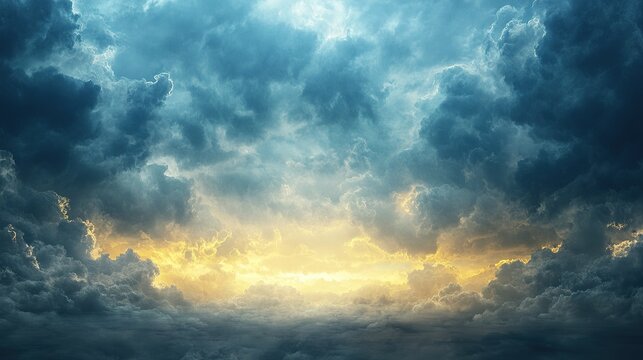 A dramatic sky portraying thunderous