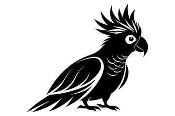 Obraz premium cockatoo line art silhouette vector illustration